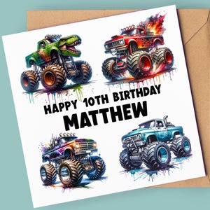 d'anniversaire personnalisée de Monster Truck | TOUT ÂGE