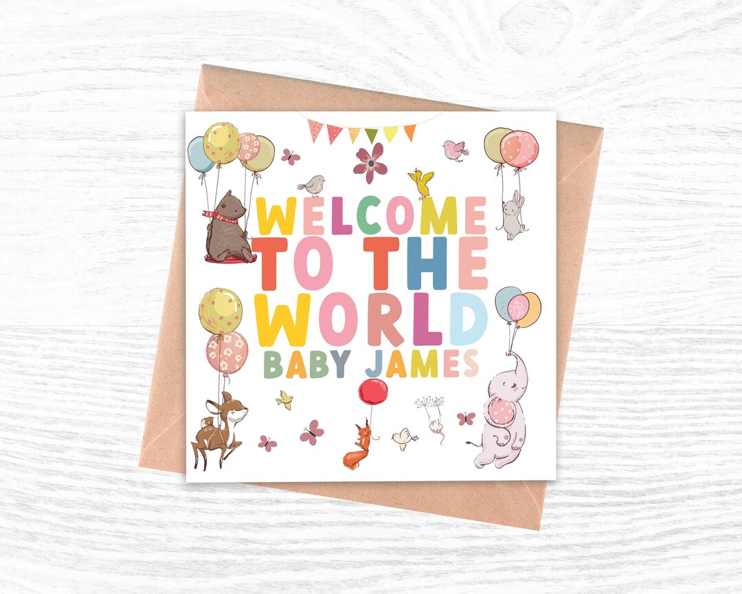 Personalised New Baby Card | Newborn Card | Welcome to the World - Etsy ...