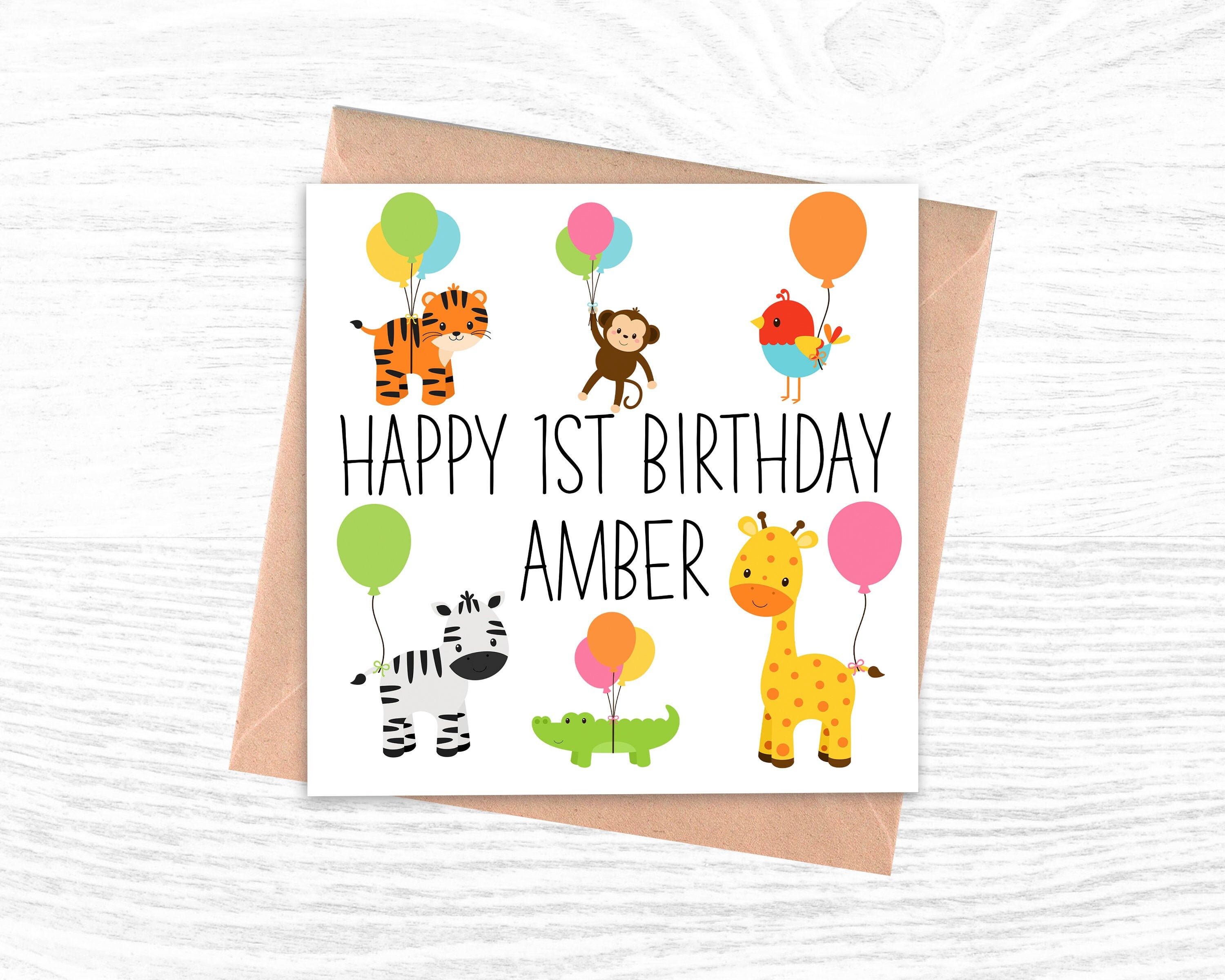 Personalised 1st Birthday Card for Boy or girl | 1st Birthday Card | 1st birthday card