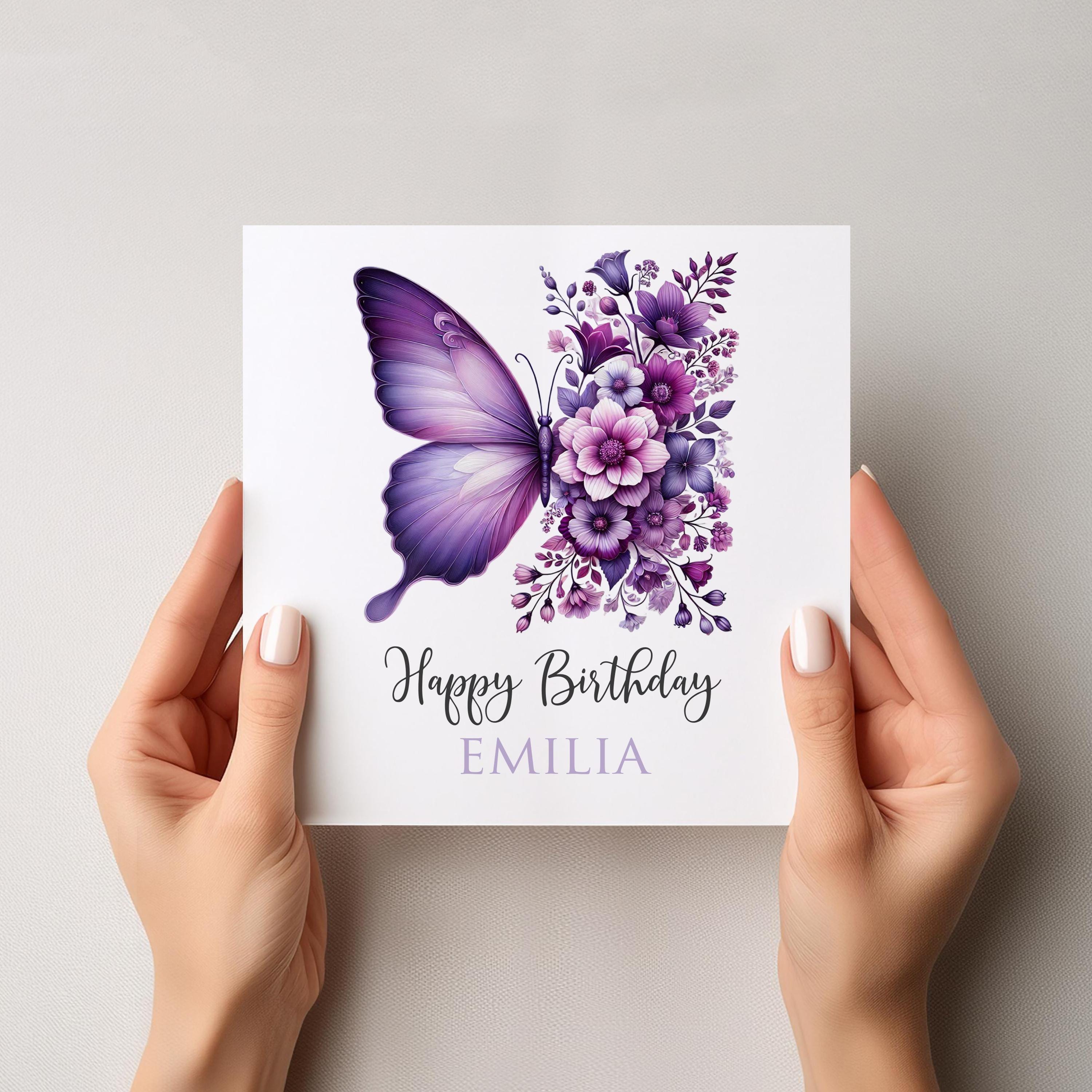 Carte D'invitation De Mariage Avec Aquarelle Florale Violette | Vecteur