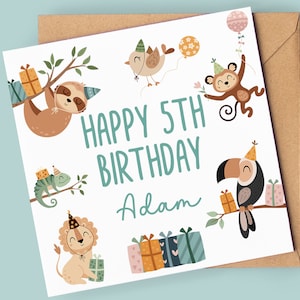 d'anniversaire personnalisée pour garçon | Carte 5e anniversaire