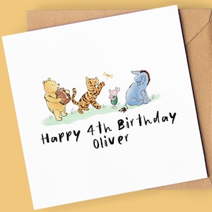 4th Birthday Card | Winnie the Pooh Birthday Card