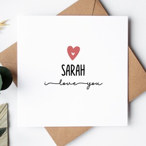 Carte de Saint-Valentin personnalisée pour lui | je t'aime