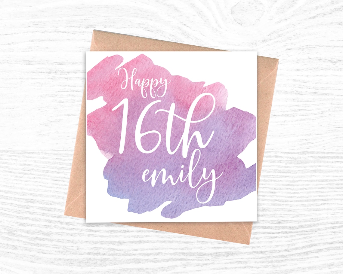Personalised 16th Birthday Card For Her 16th Birthday Card Etsy