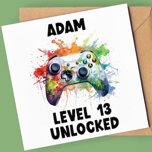 13e anniversaire pour garçon fils cousin neveu | Carte d'anniversaire de jeu