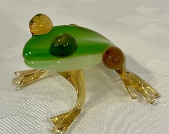 Vintage Murano Style  Blown Glass  Frog  Figurine