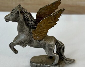 Vintage 80's Cat Designs Fine Pewter Pegasus Flying Horse Miniature Figurine RM