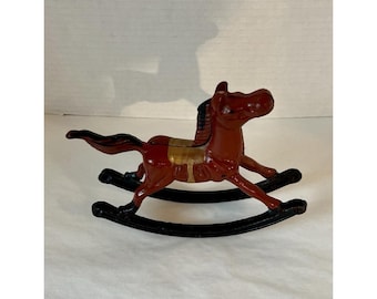 Vintage Cast Iron Rocking Horse Doorstopper,  Paper Weight , Decorative