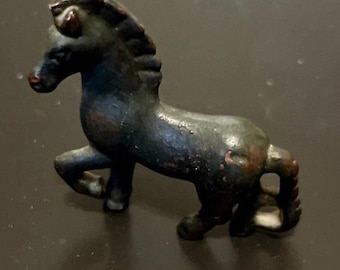 Vintage 1980's Replica Miniature Bronze Horse In Prancing Motion