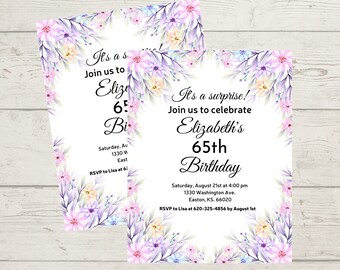 65th Invite, 65th Birthday Print, 65th Birthday Einladung, 65th Birthday Invite, 65th Birthday Invite, 65th Birthday Invite, 65th Birthday Invite