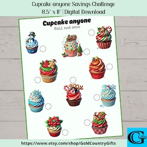 Cupcake Anyone Savings Challenge, Money Savings Challenge, Instant Download, Roll and Save, Printable PDF
