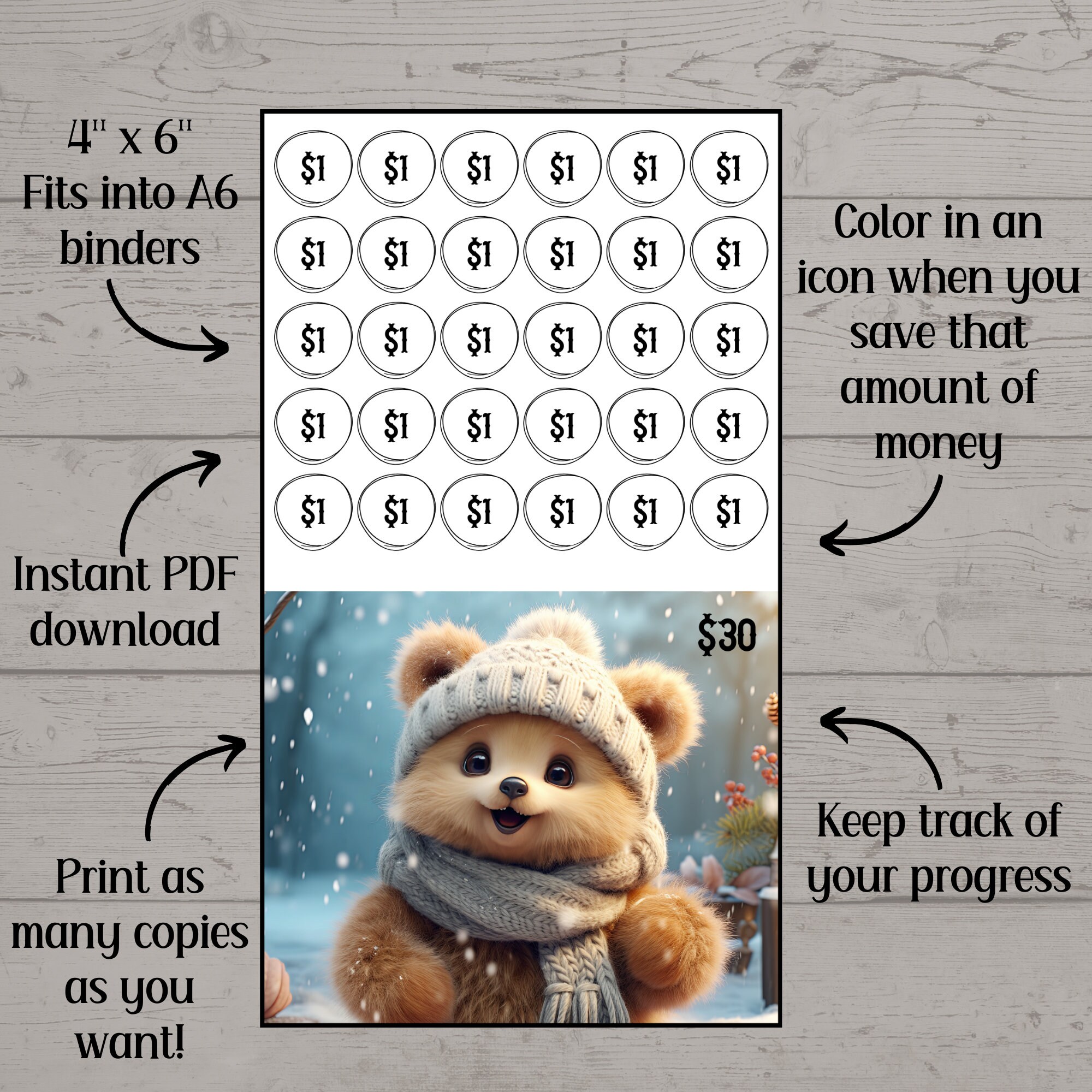 Savings Challenge Printable, A6 Mini Savings Challenge Printable ...