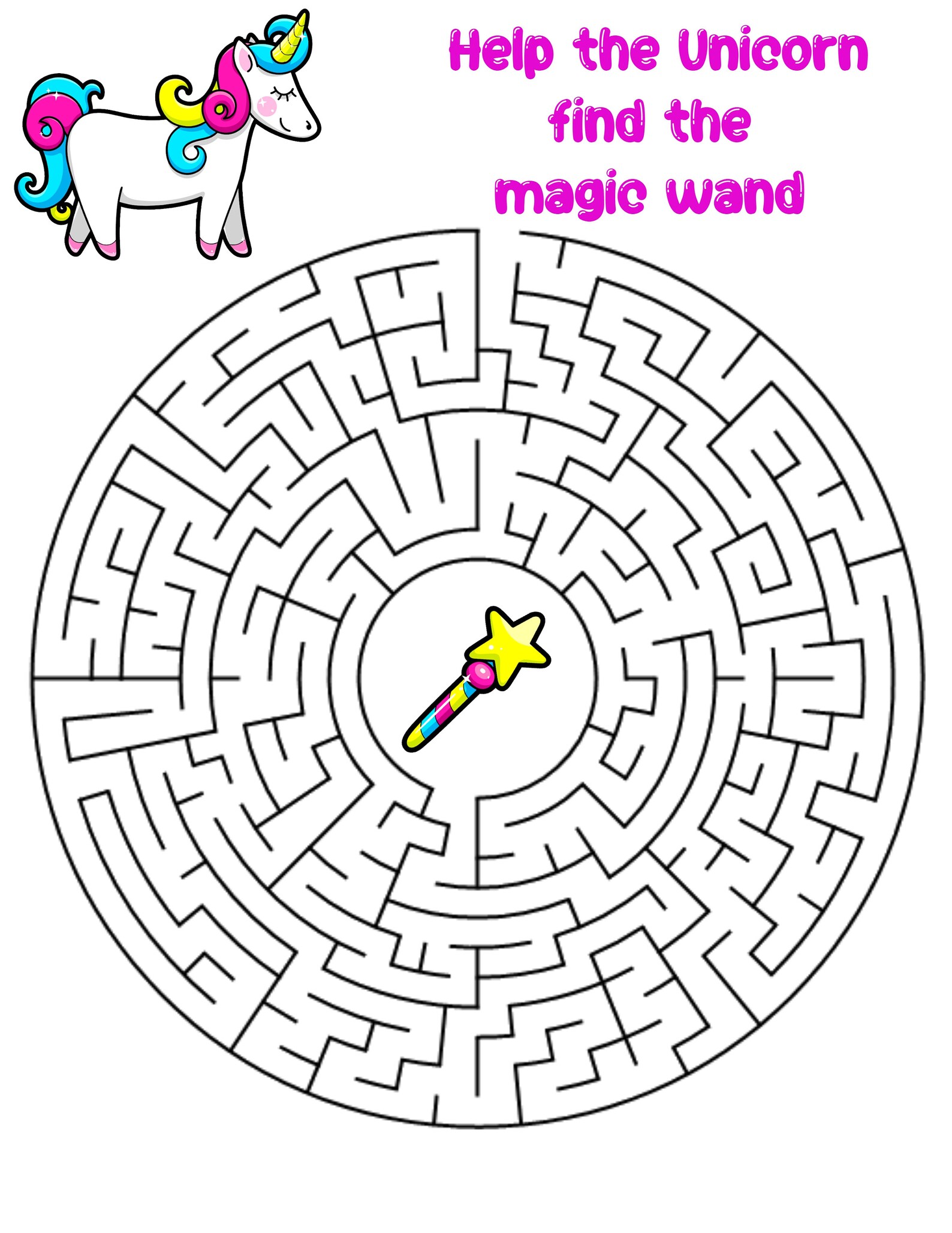 Printable Unicorn Activity Sheets