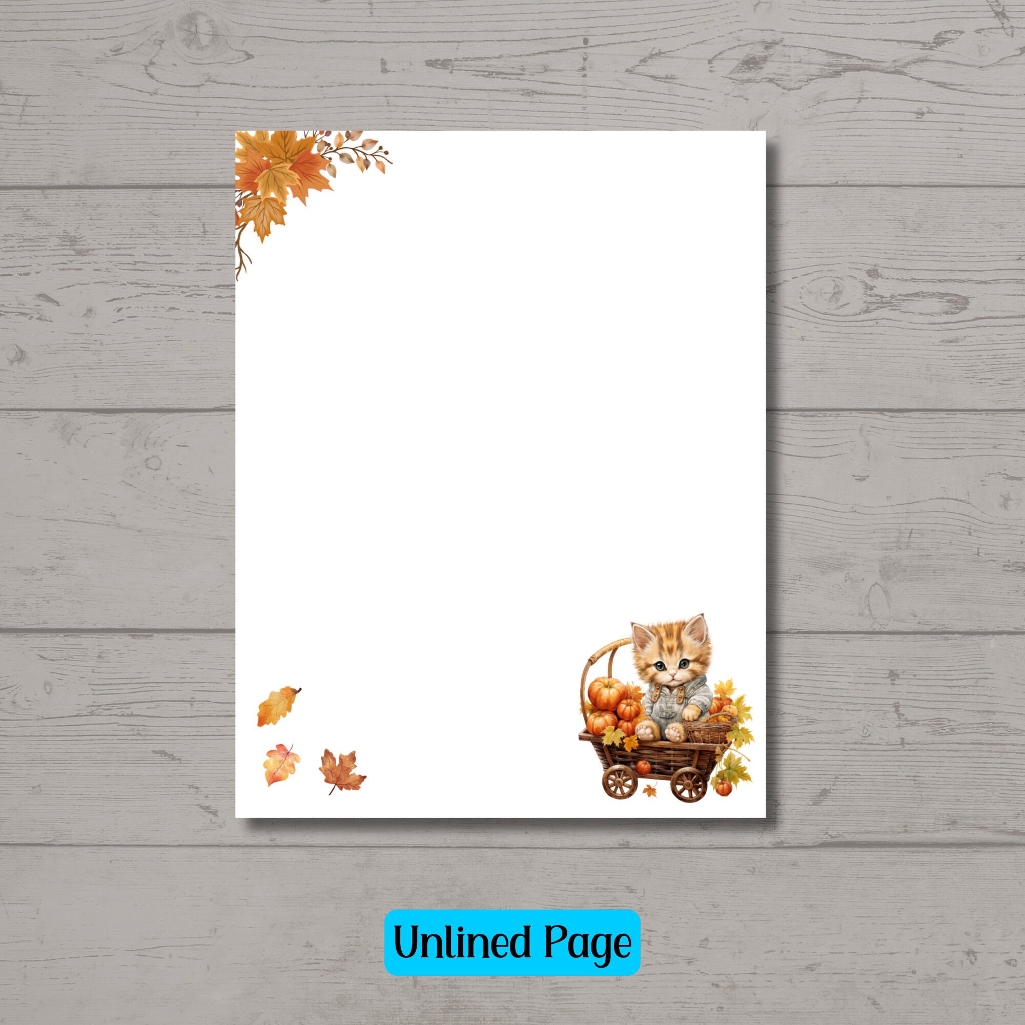 Printable Autumn Stationery Lined Paper Printable Writing - Etsy