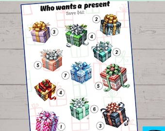 Who Wants A Present Savings Challenge, Money Savings Challenge, Instant Download, Printable PDF