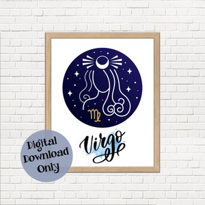 Maagd Astrologie Zodiac Wall Art Decor Print