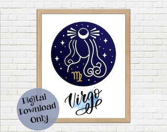 Virgo Astrology Zodiac Wall Art Decor Print