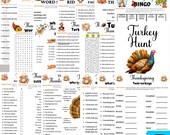 Thanksgiving Game Bundle, Thanksgiving Party Games, 20 Printable Games, Thanksgiving Printable Games, Thanksgiving Activities for Adults