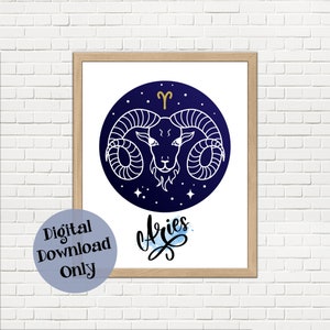 Widder Astrologie Sternzeichen Wall Art Decor Print