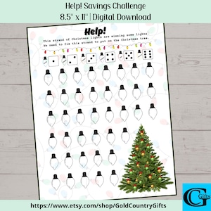 Help! Savings Challenge, Money Savings Challenge, Instant Download, Printable PDF