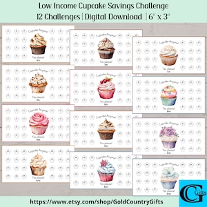 Mini Low Income Savings Challenge Printable, Cupcake Savings Challenge, Cash Budget Challenge, Money Saving Tracker, Sinking Funds
