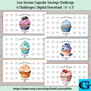 Mini Low Income Savings Challenge Printable, Cupcake Savings Challenge, Cash Budget Challenge, Money Saving Tracker, Sinking Funds