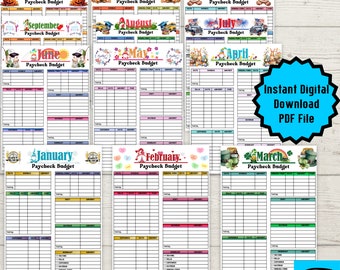 Paycheck Budget Planner Bundle, Paycheck Budget Tracker, Finance Planner, Zero Based, Sheet Binder, Budget Planner, Monthly Bill Tracker