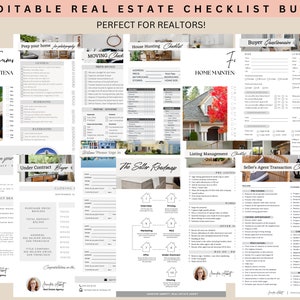 Sellers Real Estate Checklist Bundle, Realtor Checklist, Closing Day Checklist, Real Estate Template, Realtor Guide, Home Selling Guide