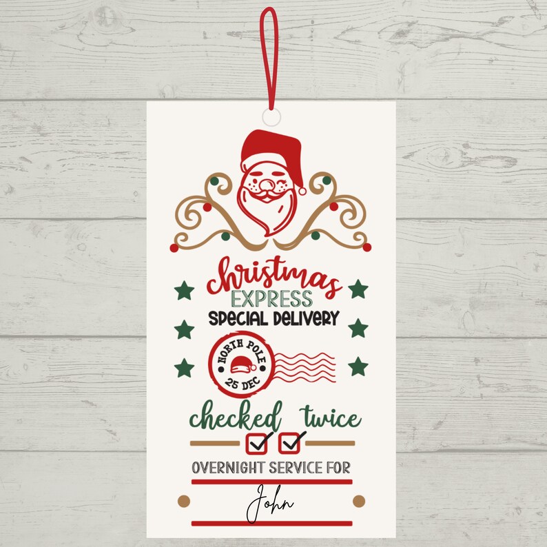 Christmas Express Printable Gift Tags, Instant Download, Personalized