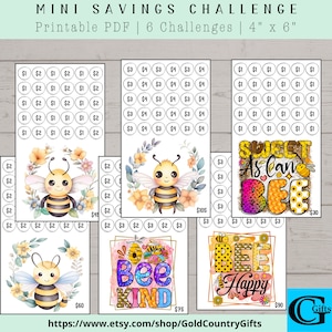 Savings Challenge Printable, A6 Mini Savings Challenge Printable, Savings Challenge Bundle, Money Saving Challenge, A6 Savings Challenge