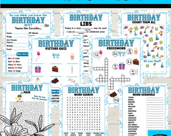 Birthday Party Games For Boy, Birthday Party Game Bundle, Birthday Party Games,  Digital Download,  Printable Activities For Kids