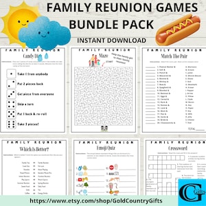 Printable Family Reunion Games Bundle, Family Reunion Party Ideas, Family Reunion Activity, Games For Reunion, Modern Family Reunion Games