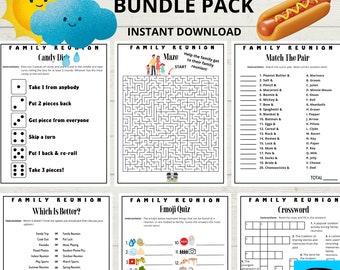 Printable Family Reunion Games Bundle, Family Reunion Party Ideas, Family Reunion Activity, Games For Reunion, Modern Family Reunion Games
