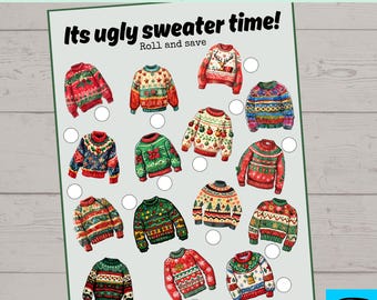 Its Ugly Sweater Time  Savings Challenge, Money Savings Challenge, Instant Download, Printable PDF
