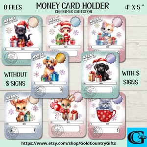 Christmas Money Card Holder, Printable Money Card, Lip Balm Pouch Money Holder, Gift Money Card Holder, Digital Download