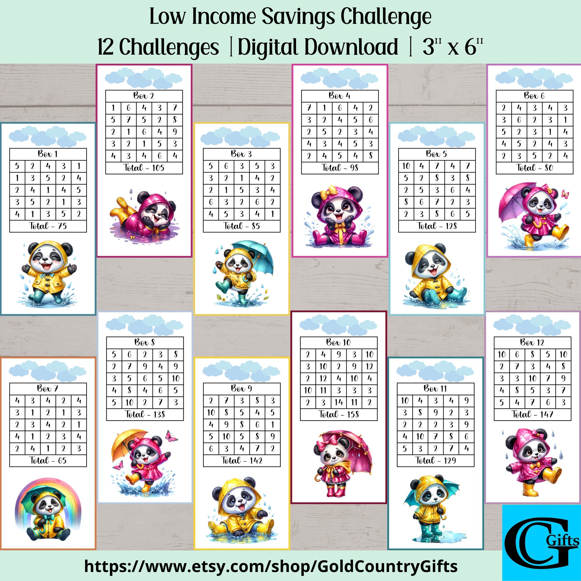 Low Income Savings Challenge Printable, 12 Boxes Money Savings ...