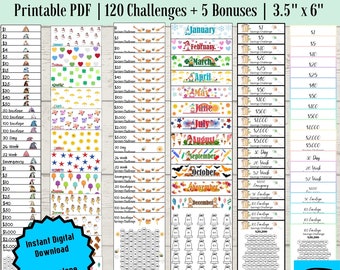 Ultimate Mega Savings Challenge Printable Bundle, Money Savings Challenge, Monthly Savings Tracker, Cash Budget Challenges, Set of 120
