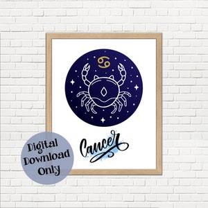 Krebs Astrologie Sternzeichen Wall Art Decor Print