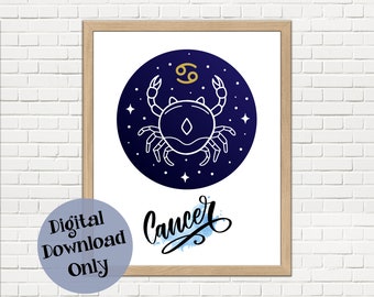 Cancer Astrology Zodiac Wall Art Decor Print