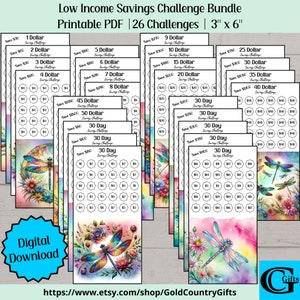 Low Income Savings Challenge Bundle, Monthly Savings Challenge Bundle, Savings Challenge Printable, Savings Tracker, Instant Download