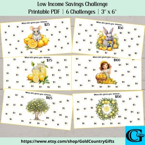 Low Income Savings Challenge Trackers & Cash Envelope Printable, Savings Challenge Printable, Savings Tracker, Mini Savings Challenge Bundle