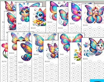 Low Income Savings Challenge Bundle, Butterfly Theme (PDF Download)