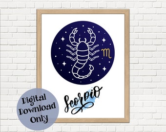 Scorpio Astrology Zodiac Wall Art Decor Print