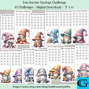 Low Income Savings Challenge Trackers & DIY Cash Envelope Printable, Savings Challenge Printable, Savings Tracker, Savings Challenge Bundle
