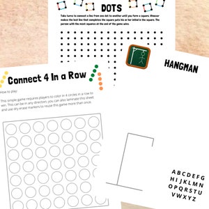 Printable Everyday Activity Sheets - Connect 4 - Dots - Hangman ...