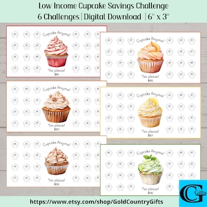 Mini Low Income Savings Challenge Printable, Cupcake Savings Challenge, Cash Budget Challenge, Money Saving Tracker, Sinking Funds
