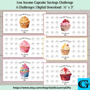 Mini Low Income Savings Challenge Printable, Cupcake Savings Challenge, Cash Budget Challenge, Money Saving Tracker, Sinking Funds