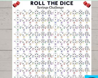 Printable Roll The Dice Savings Challenge Game, Money Savings Challenge, Money Challenge,  Dice, Instant Download, Printable PDF