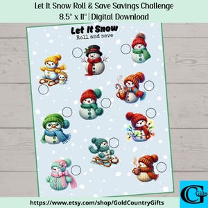 Desafío de ahorro Let It Snow, desafío de ahorro de dinero, descarga instantánea, agréguelo y ahorre, PDF imprimible