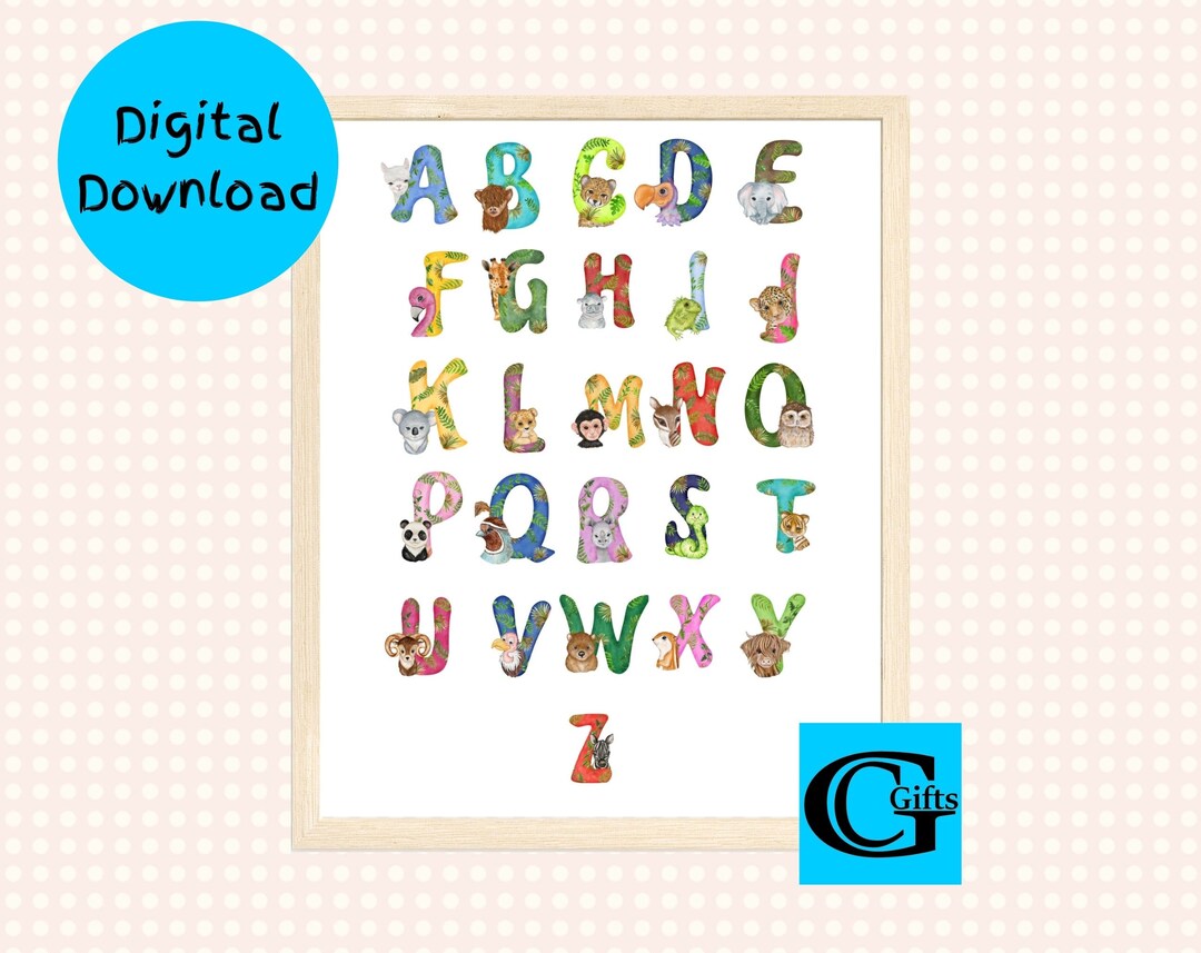 Animal Alphabet Nursery Print, Kids Room Wall Art (digital Download) - Etsy